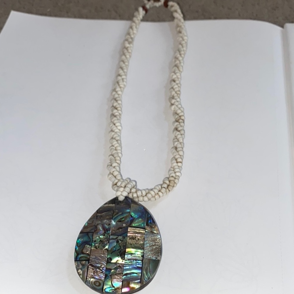 Green and Blue Nature-Inspired Necklace with Rope Chain